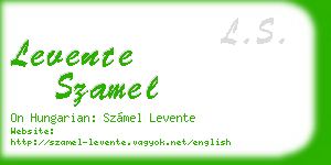 levente szamel business card