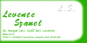 levente szamel business card